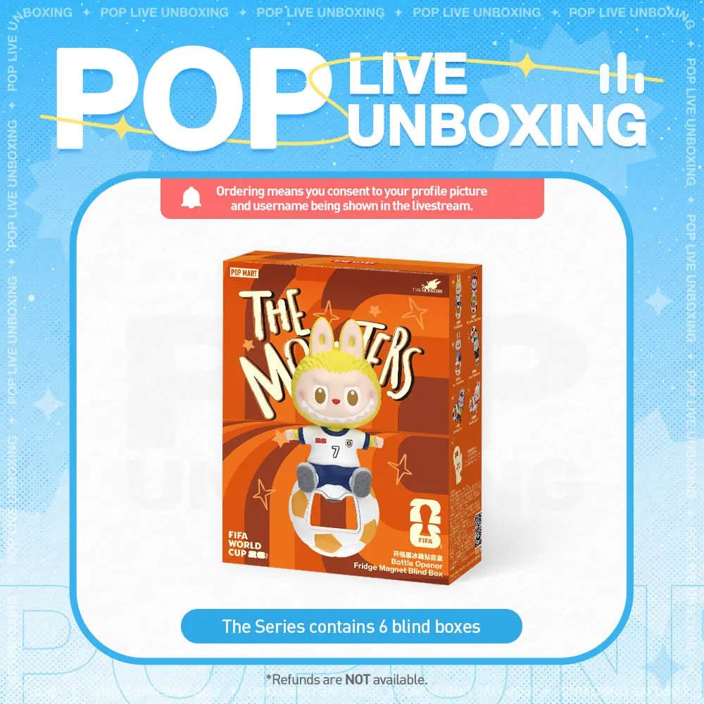 [POP NOW]THE MONSTERS × FIFA SERIES - Bottle Opener Fridge Magnet Blind Box POP MART
