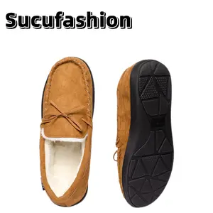NEW Style Loafers for Men House Slippers Indoor Outdoor Plush Mens Bedroom Shoes with Hard Sole