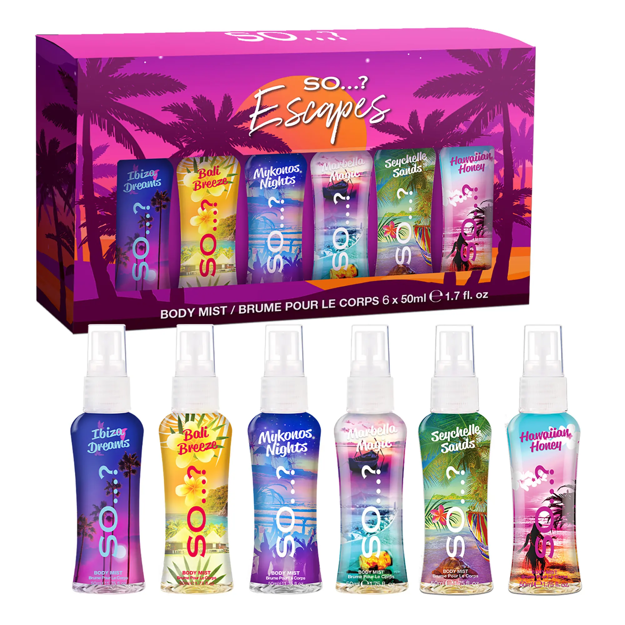 Escapes Body Mist Set by So…? for Women - 6 Pc