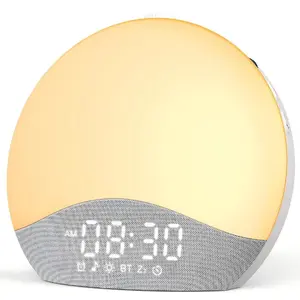 ecozy Sunrise Alarm Clock for Heavy Sleepers, Smart Wake Up Light Clock with Sunrise/Sunset Simulation Decor, 26 Soothing Sounds, White Noise Machine Night Light, Bluetooth Speaker Wake Up Light Clock for Bedroom, Adults, Kids