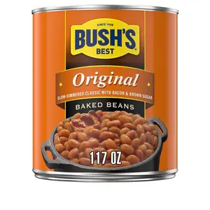 Bush's Best Original Baked Beans 117 oz - Slow-Simmered Classic with Bacon & Brown Sugar
