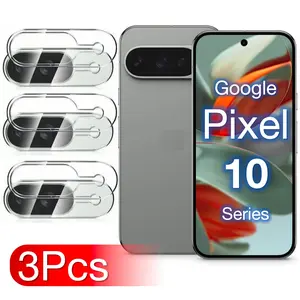 Camera Lens Protector Cover for Google Pixel  10 9 Pro XL 8 7 6 6A 7A 8A Fold Series, 3-Pack Tempered Glass Screen Protectors, Scratch-Resistant Design, Durable Protection, Accessories