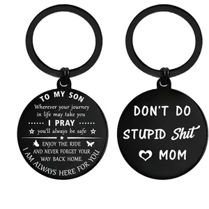 Son Christmas Keychain, Son Gifts for Teen Boys Stocking Stuffers 2026, Men's Birthday Fathers Day Valentines Present Jewelry