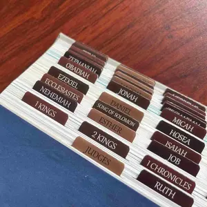 Reposition Laminated Bible Tabs, Large Print Stickers, Easy to Read & Apply Bible Tabs for Women & Man (Earthy Brown)