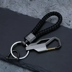 Alloy Car Keychain Pendant, High-End Men's Metal Braided Rope Key Ring, Cool Couple Key Chain, Cute Key Holder