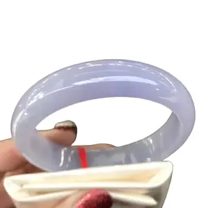 Women's Burmese Jadeite Translucent Lavender Violet Gemstone Bracelet