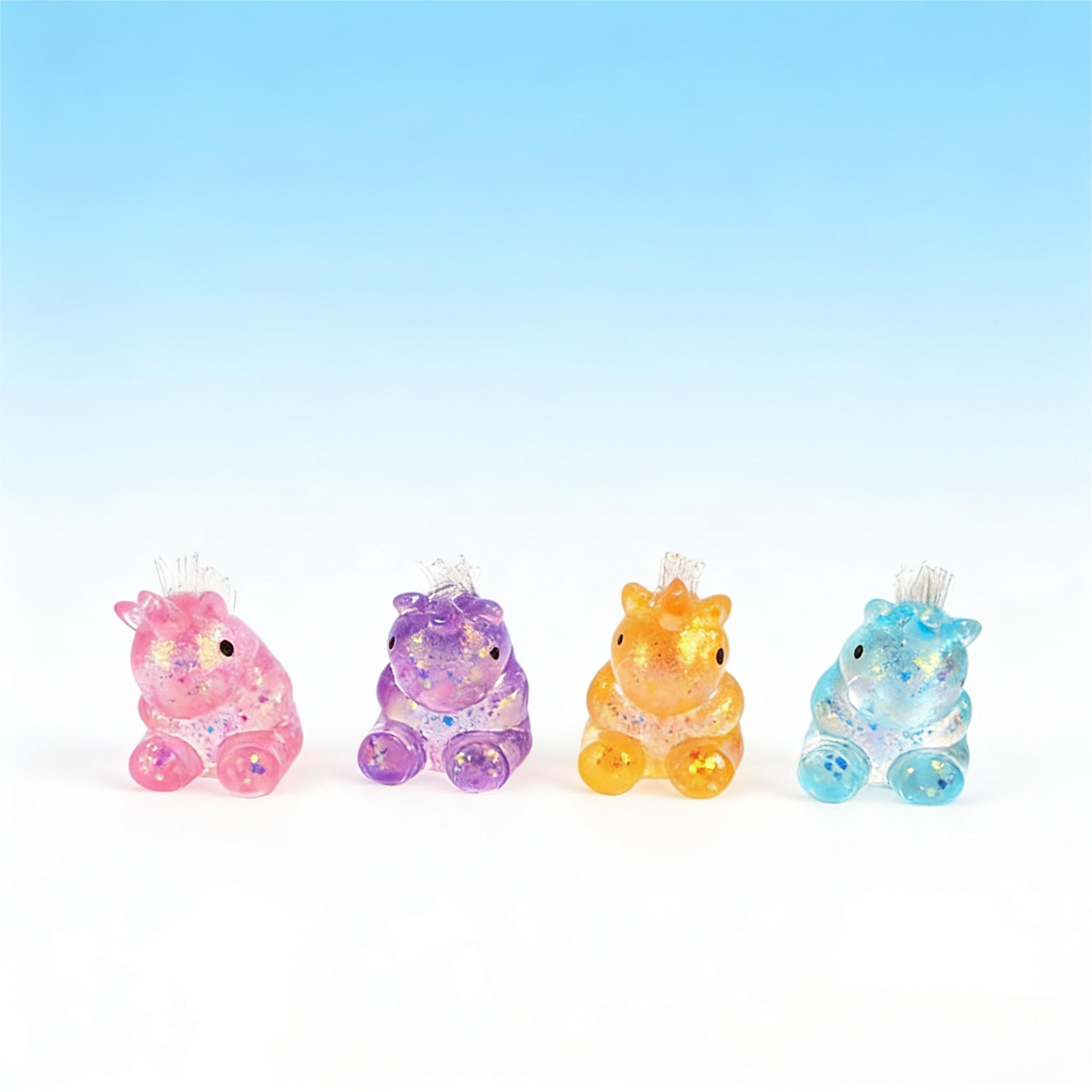 3pc Glitter Unicorn Squishy Toy, Cute Transparent Stress Relief Squeeze Toy with Sparkle Flakes, Soft Slow Rising Fidget Toy for Kids Adults, Anxiety Relief Sensory Toy for Birthday Party Favors, Classroom Prizes, Gift