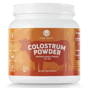 Pure Velvet Colostrum Powder for Gut & Immune Health - Premium Bovine Supplement with 20% IGG for Digestion, Immune Support, and Holistic Health
