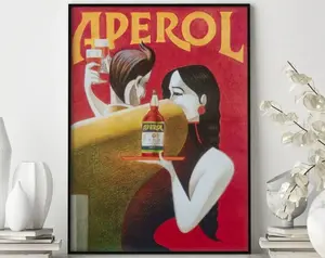 [Sale Off Up To 50%] [No Frame] Aperol Wall Poster Art, Vintage Poster Art, Bar Decor, Beverage Print, Couple Dancing Art, Wall Decor, Poster Print, Wall Art, Alcohol Wall Art