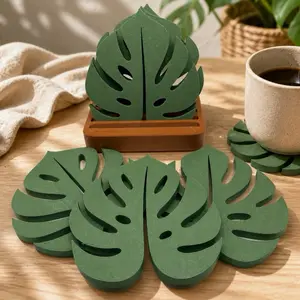 Monstera Leaf Coaster Set