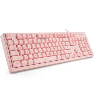 Basaltech N-K60-Series 104-Key Full Sized Wired Membrane Keyboard and  7-Color Illuminated Backlit new keyboard backlit keyboard