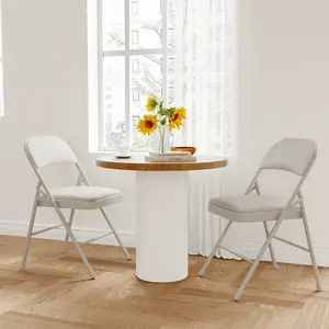 Padded Folding Chairs, 4 Pack Comfortable Foldable Chairs with Soft Cushion, Portable Metal Chairs, Stackable Commercial Chairs for Office Wedding Dinning