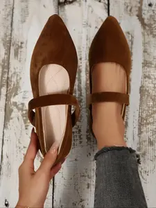 Pointed Toe Buckle Shoes, Velvety Texture, Festive Christmas, Perfect for Women, Party and Date, Elegant Single Shoes