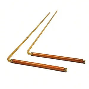 2pcs Solid Copper and Brass Dowsing Rods with Smooth Movement for Tracing Spiritual Energy Chi, Ghost Hunting, Water Divining, Finding Gold, Locating Lost Items or Answering Questions!