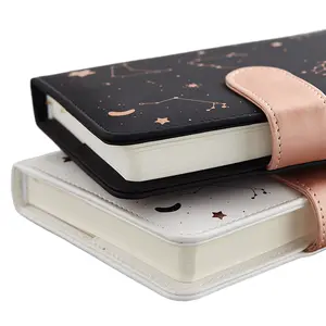 2026 A6 Undated Planner Notebook - 128 Pages 100GSM, Star Design, Synthetic Leather Cover, Bullet Journal, New Year Gift, Trendy Stationery