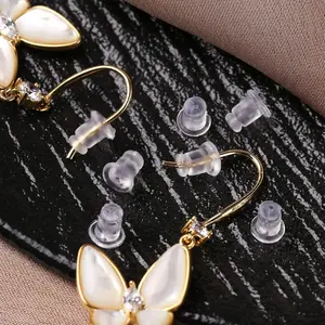 130pcs transparent plastic stud earrings and earring backs, DIY safety stud earring making accessories, for replacing stud earring backs, suitable for daily use, essential for giving as gifts to prevent stud earrings from falling off