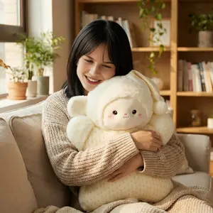 Shiba Plush Body Pillow Bear Stuffed Animal, Cuddle Pillow Sheep Soft Hugging Toy, Gift for Sleep & Comfort, Plush Body Pillow