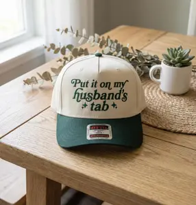 [Made-To-Order] Put It On My Husbands Tab Embroidered Hat, Two Tone Baseball Cap, Unique Sarcastic Gift for Wife