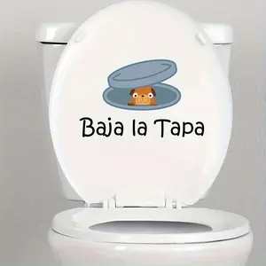 Spanish Creative Toilet Lid Sticker, Vinyl Bathroom Decor, Removable Self-Adhesive Art Sticker, Matte Finish, Fun Home Decoration
