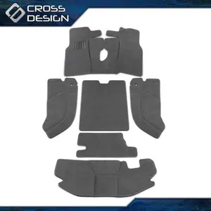 CROSSDESIGN 6pcs Floor Mat Interior Carpet Rug Kit GRAY Fits Jeep Wrangler TJ 1997-2006