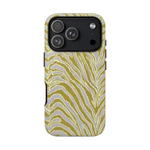 Gold Zebra Stripe Tough Case _ Phone Cover, Animal Print 11-17
