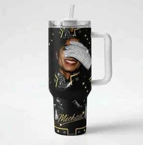 Michaell Jackson King Of Pop Tumbler 40oz & 30oz, Legendary Singer Fan Drinkware For Men Women, Insulated Travel Cup With Handle, Music Lover Gift | 260326.C00716.ID03