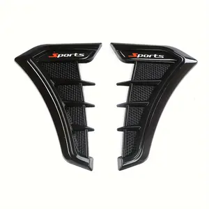 Car Decorations, Universal 2pcs Fender Decorative Sticker, Side Vent Cover,1 Pair Rubber Car Front Fender Vent Cover Trim Decoration Sticker, Universal for Most Cars Baffles/Guard Strips/Friction Strips.