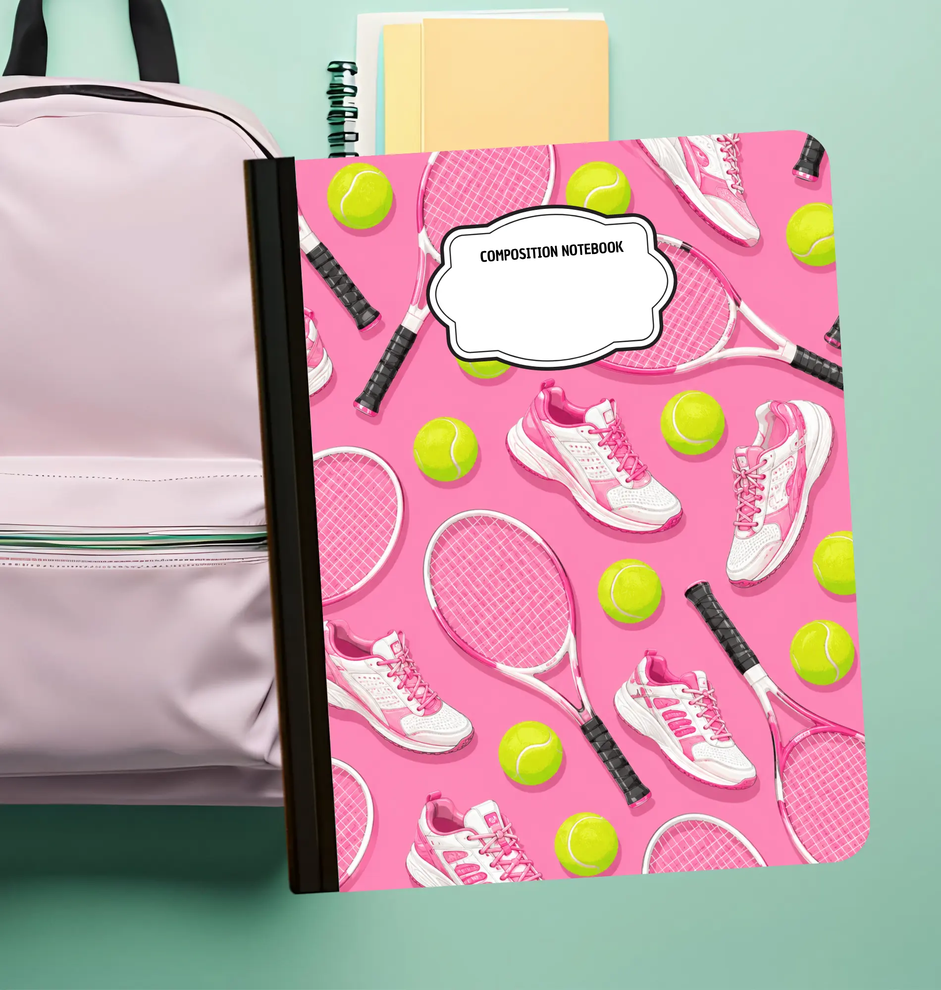 Composition Book - Tennis pink