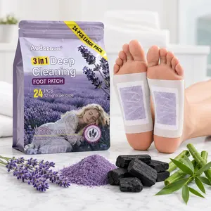 24 PCS Lavender Over-Night Foot Patches for Deep Detox, Better Sleep Support, and Morning Rejuvenation. Premium Botanical Formula with Bamboo Charcoal for Relaxation & Stress Relief. Ideal for Tires Feet and Relaxing Bedtime Rituals, Natural, Wellness