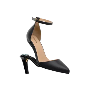 D'Orsay Pump - Coal Leather 4" Stiletto