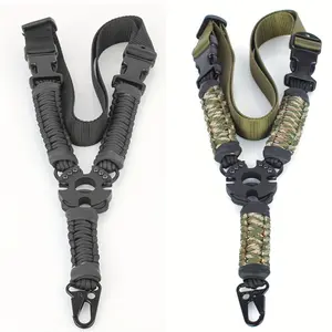 Quick Release Tactical Nylon 1pc Sling - Universal Fit for Carbine M4 AR15, Durable PA Material, Vertical Single Point Rope, QD Buckle - Ideal for Thanksgiving, Christmas, Halloween, New Year - Black Hook Carabiner Gear