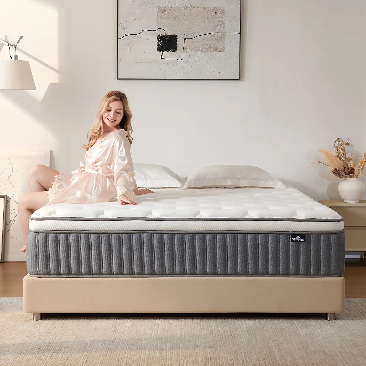 10/12/14 Inch Hybrid Mattress in a Box, Twin Full /Queen /King Sizes, Premium Gel Memory Foamwith Lumbar Zoned Support Springs, Medium Firm Feel,Pressure Relief & Maximum Support, CertiPUR-US &OEKO-TEX Certified, Foldable Mattress, Neck Support