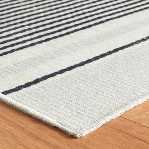 Gunner Stripe Grey Machine Washable Rug 2x3