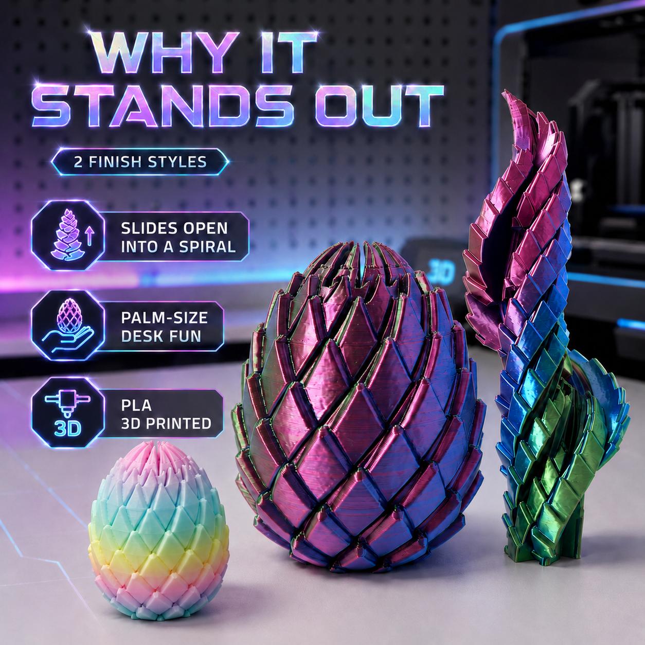 Twisty Fidget Egg — 3D Printed Smooth Spiral Sensory Toy for Stress Relief & Focus | Silent, Pocket-Sized Slippery Egg Fidget | Desk Toy Gift for Adults, Teens & Kids | Holographic Pouch Included Twisty Fidget Egg — 3D Printed Smooth Spiral Sensory Toy for Stress Relief & Focus | Silent, Pocket-Sized Slippery Egg Fidget | Desk Toy Gift for Adults, Teens & Kids | Holographic Pouch Included
