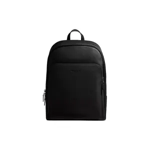 Coach Gotham 29 Large Pebbled Leather Backpack with Zipper Closure for Women in Black