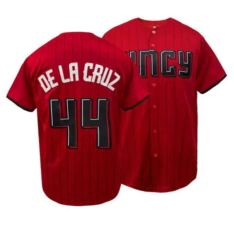 Men's Embroidered Cincy 44 Sporty Jersey Baseball for Unisex Red Striped Breathable Short Sleeve Sports Top Casual Jersey Jersey Tops