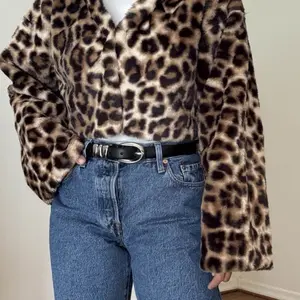Leopard Cropped Hood Jacket
