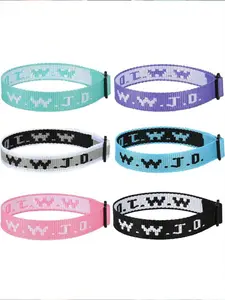 Cross & Letter Pattern NFC Chip Bracelet, Fashionable Elastic Boho Style Bracelet for Women & Men, Trendy All-match & Exquisite Jewelry for Birthday Gift