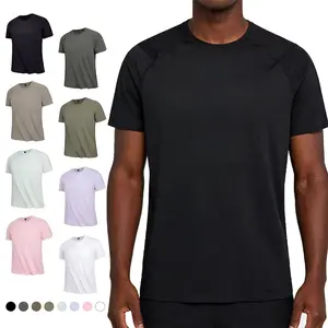 Men's Seamless Ice Silk Short Sleeve T-Shirt: Breathable, Quick-Dry, UV Protection, Solid Color Athletic Crew Neck