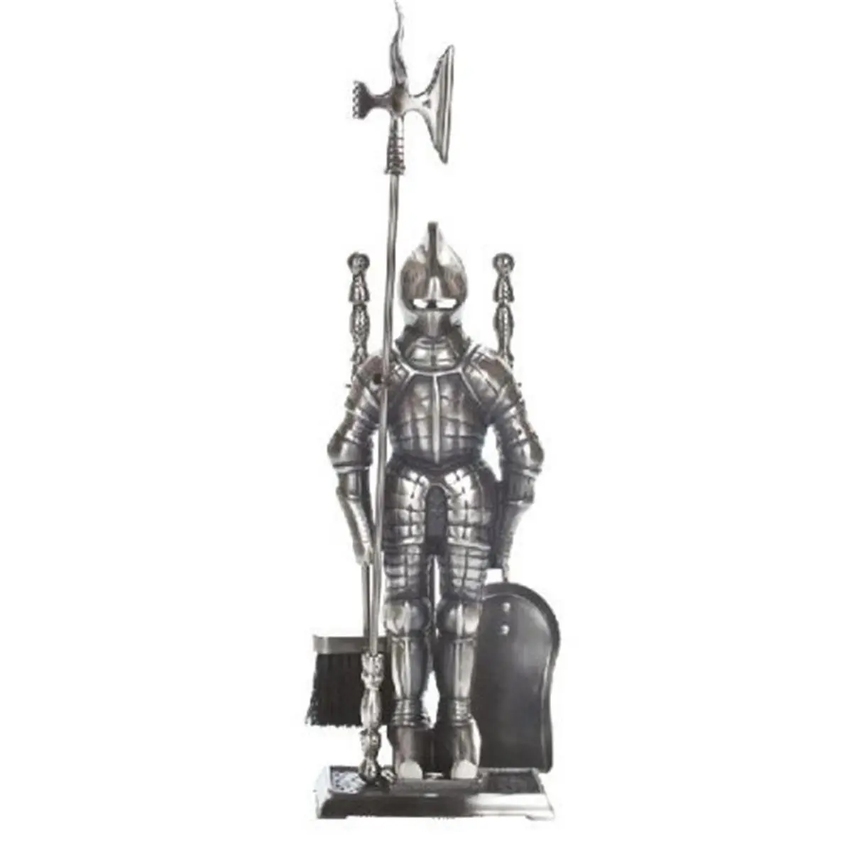 Dagan  Knight Fireplace Tool Set, Pewter - 5 Piece, Steel, Five Pieces