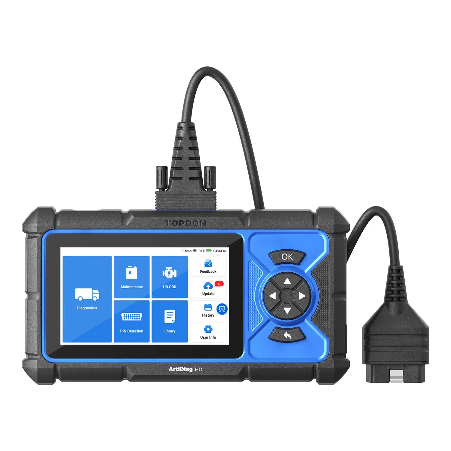 TOPDON ArtiDiag HD - 5" Heavy-Duty Truck & Equipment Scan Tool with Service Functions