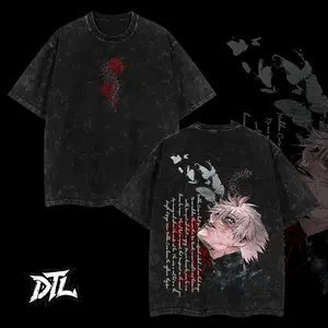 Ken Kaneki Tee – Tokyo Ghoul Unisex Oversize Anime Manga Acid Washed Heavyweight Cotton T-shirt, graphic tee,anime lover , outfits men