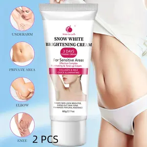 Value Pack 2pcs Brightening Cream - Contains Vitamin C, Niacinamide, and Snow Lotus Extract, revitalizes intimate areas and underarm skin, brightens the skin of the buttocks and inner thighs, suitable for all skin types, unisex，Suitable as a holiday gift