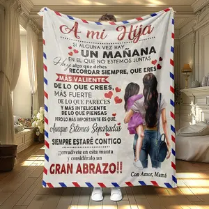 Letter Pattern  Blanket, 1 Count Personalized Family Photo Pattern Soft Warm Throw Blanket, Air-conditioned Room Warm Nap Blanket for Home Office Travel, Custom Image Blanket