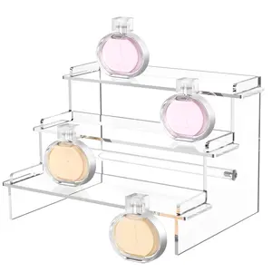 Acrylic Display Risers, 9.5'' Perfume Organizer Clear Riser Compatible with Funko POPs, Nendoroids, Action Figures, Cupcake Stand Lotion Holder Skincare Organizer Tiered Display Table Stand