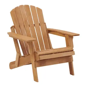 Oversize Wooden Outdoor Folding Adirondack Chair with Pre-Assembled BackRest & SeatBoard, Wood Patio Chair for Garden Backyard Porch Pool Deck Firepit banca de madera