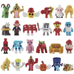 24pcs Blue Monster Figure Set, Steal One Brain Corrupt Virtual Monster Game Peripheral Model, Decorative Toy Collection Action Figures ToySet