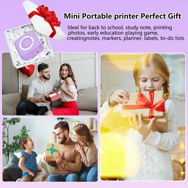 Portable Mini Sticker Printer - Inkless Thermal Bluetooth Pocket Printer for iOS Android Notes Photo Portable Mini Sticker Printer - Inkless Thermal Bluetooth Pocket Printer for iOS Android Notes Photo