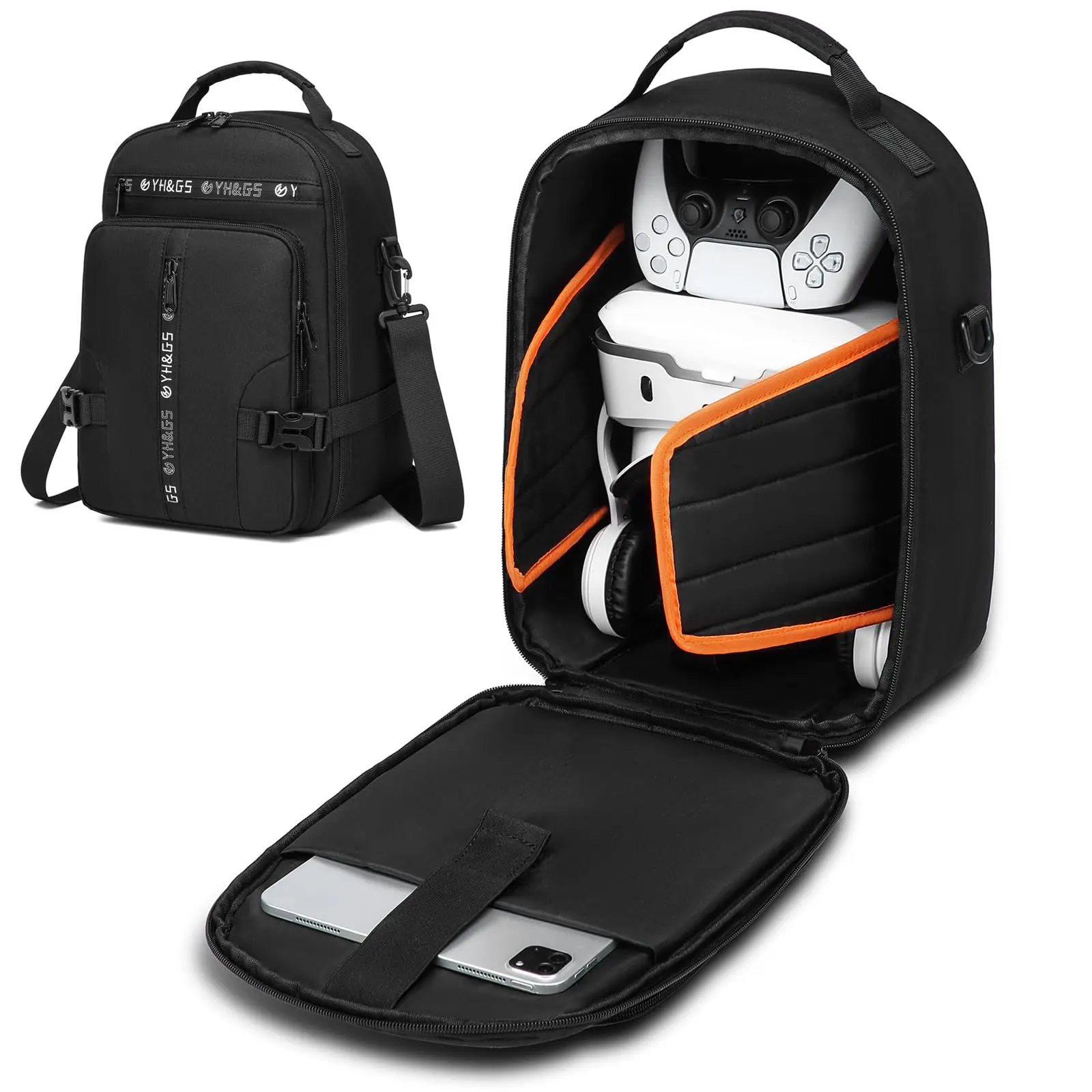 Large VR Carrying Case for Meta Quest 3/3S/Oculus Quest 2 - All-in-One Travel Storage Bag Compatible with VR Headset & Accessories, with External Zipper Pocket & Tablet Compartment Wearable Adjustable