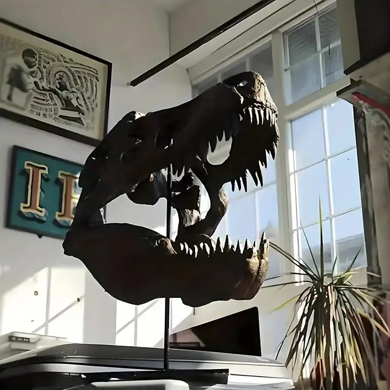 🦖 Dinosaur Statue – Indoor/Outdoor Decor, Animal Figurine, Collectible Figurine, Desktop Statue, Dinosaur Figurines | Weatherproof Resin T-Rex Skeleton Replica ✨ Handmade Realistic Bone Texture, No Power Needed!